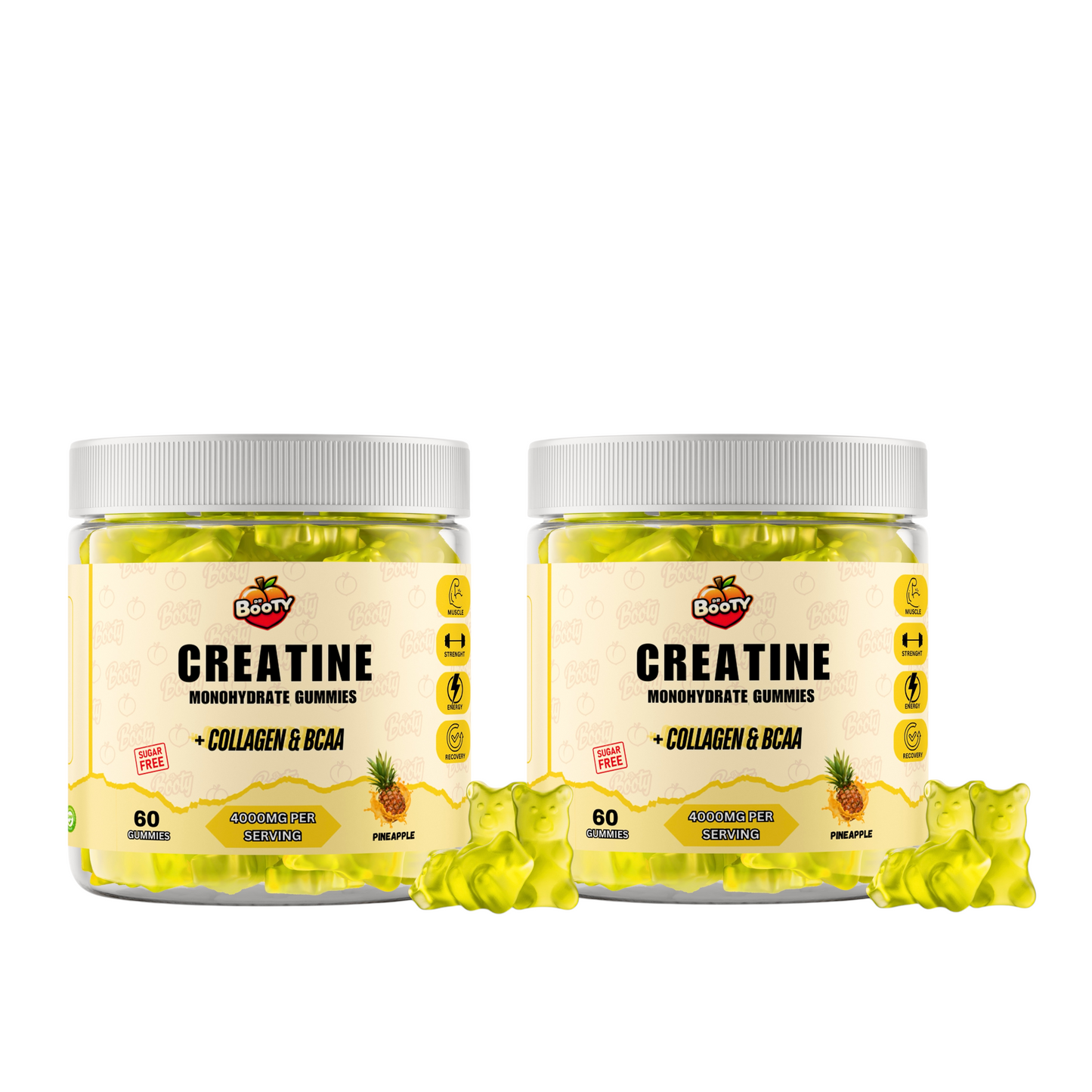 DR. BOOTY NUTRITION Creatine Gummies - Pineapple (PACKx2)