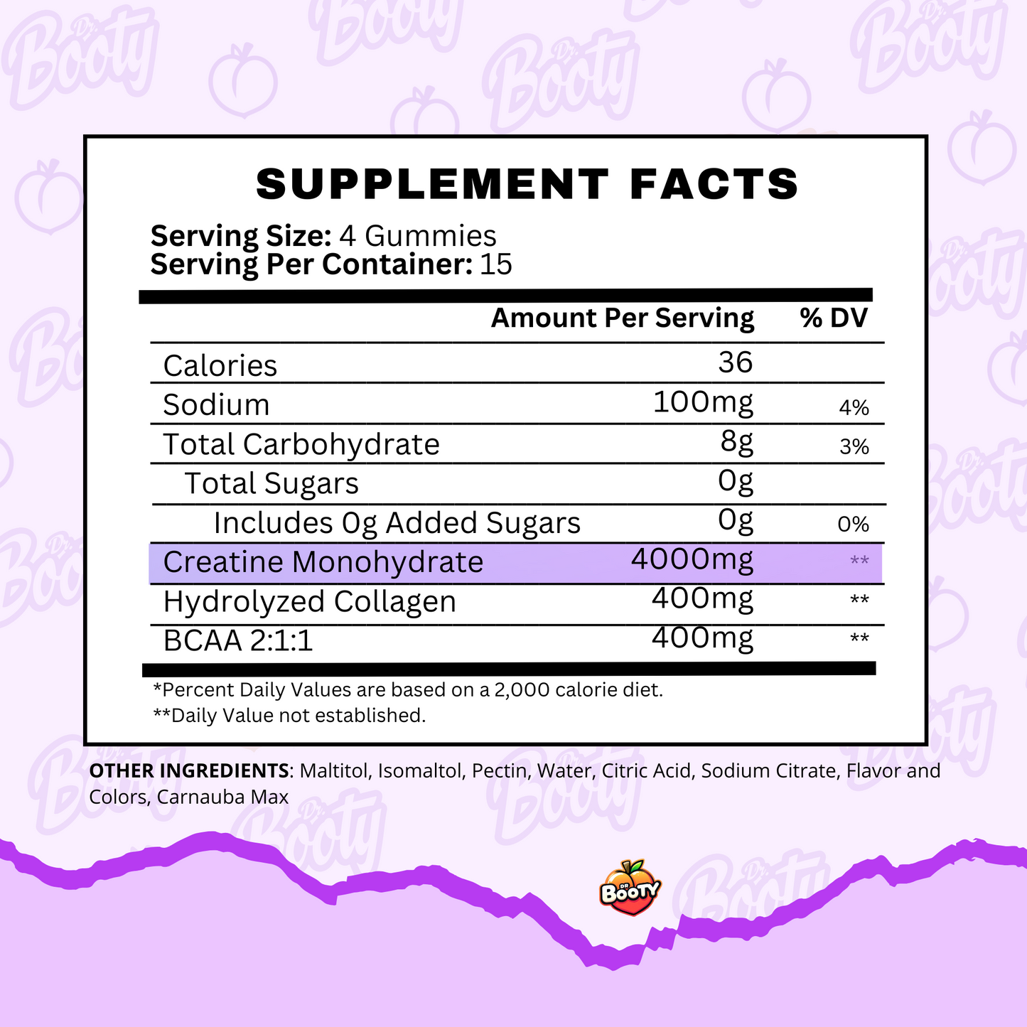 DR. BOOTY NUTRITION Creatine Gummies - Grape (PACKx2)
