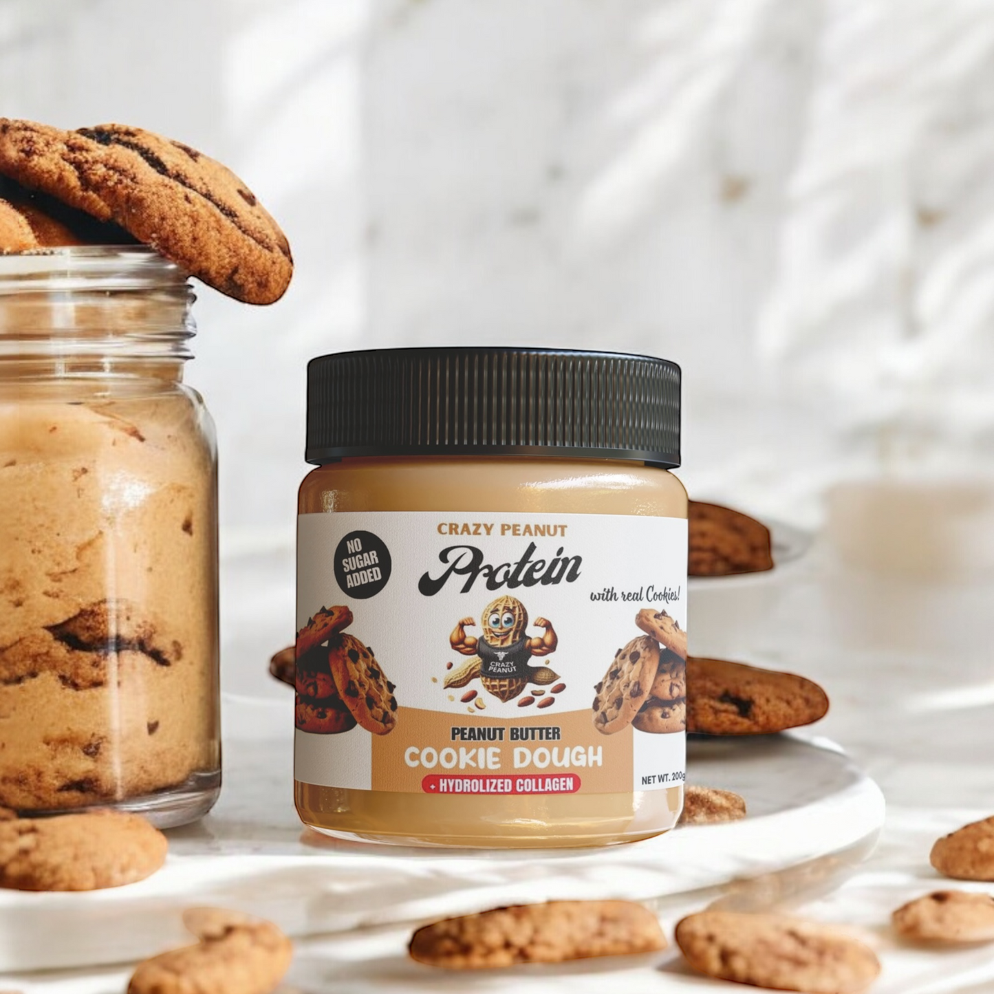 Crazy Peanut - Protein Peanut Butter w/Collagen - Cookie Dough - No sugar Added