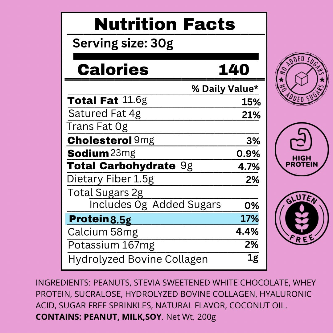Crazy Peanut - Protein Peanut Butter w/Collagen - Birthday Cake - No sugar added