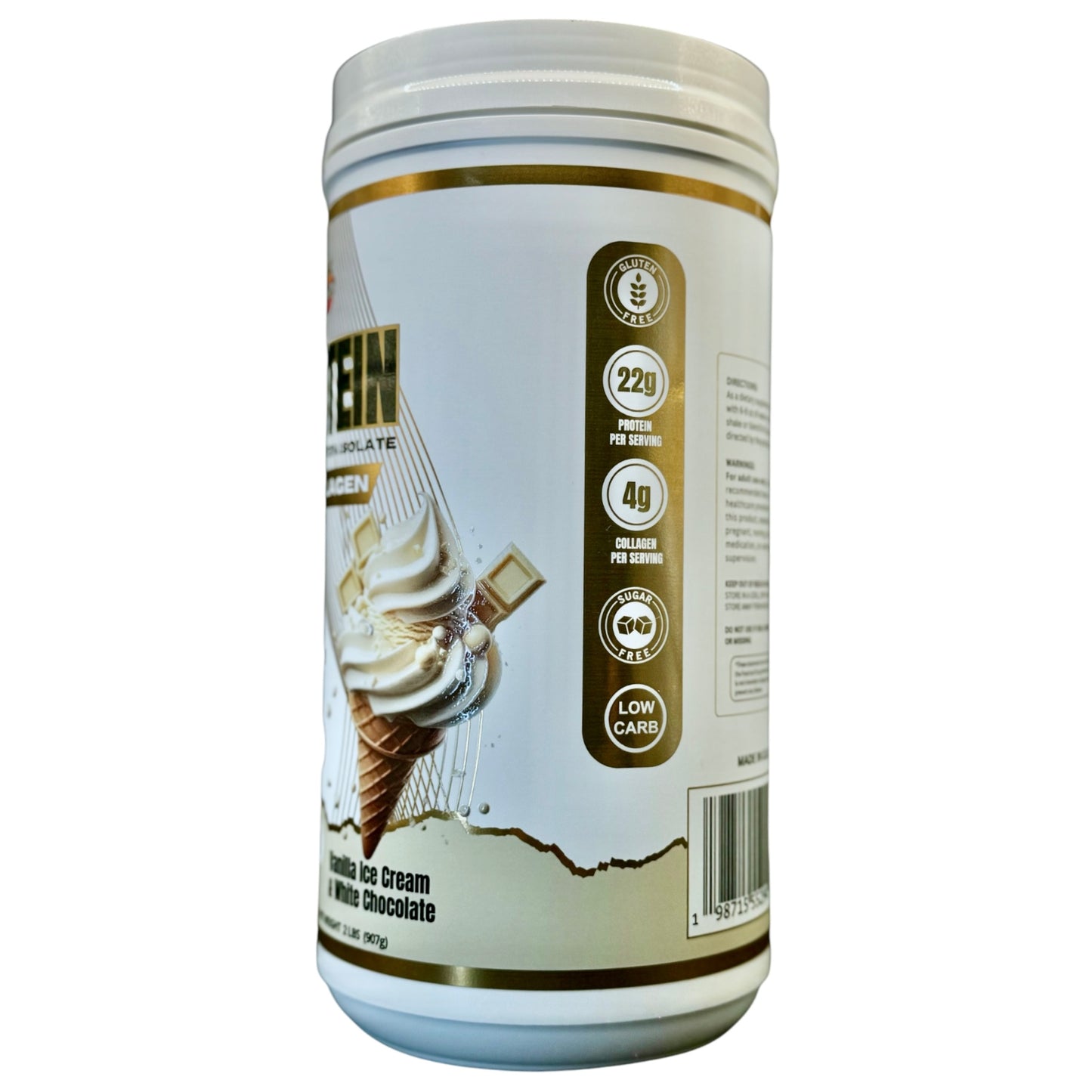 DR. BOOTY NUTRITION - Isolated Whey Protein + Collagen - Vainilla Ice Cream & White Chocolate