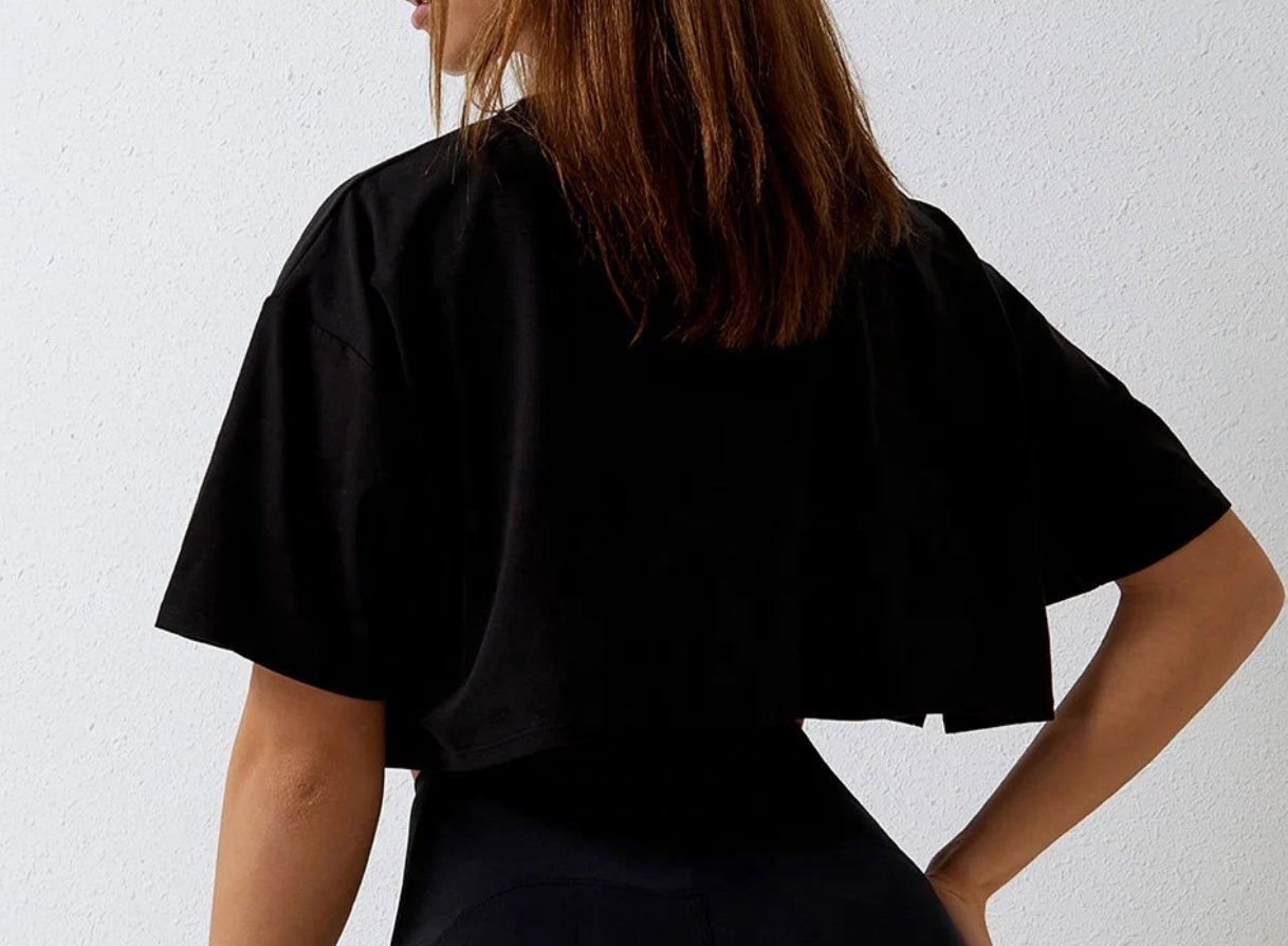 DR BOOTY NUTRITION - BLACK CROP TOP