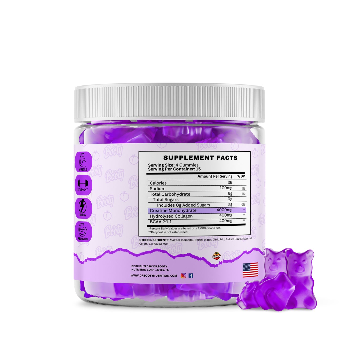 DR. BOOTY NUTRITION Creatine Gummies - Grape (PACKx2)