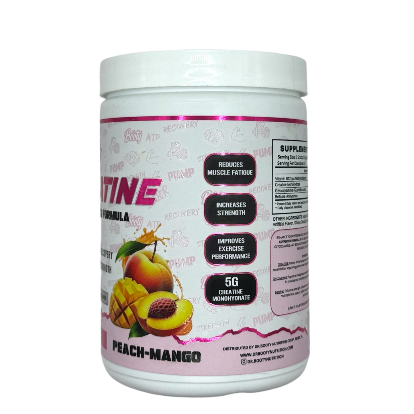 DR. BOOTY NUTRITION - Creatine Monohydrate - Booty Gains - Peach Mango
