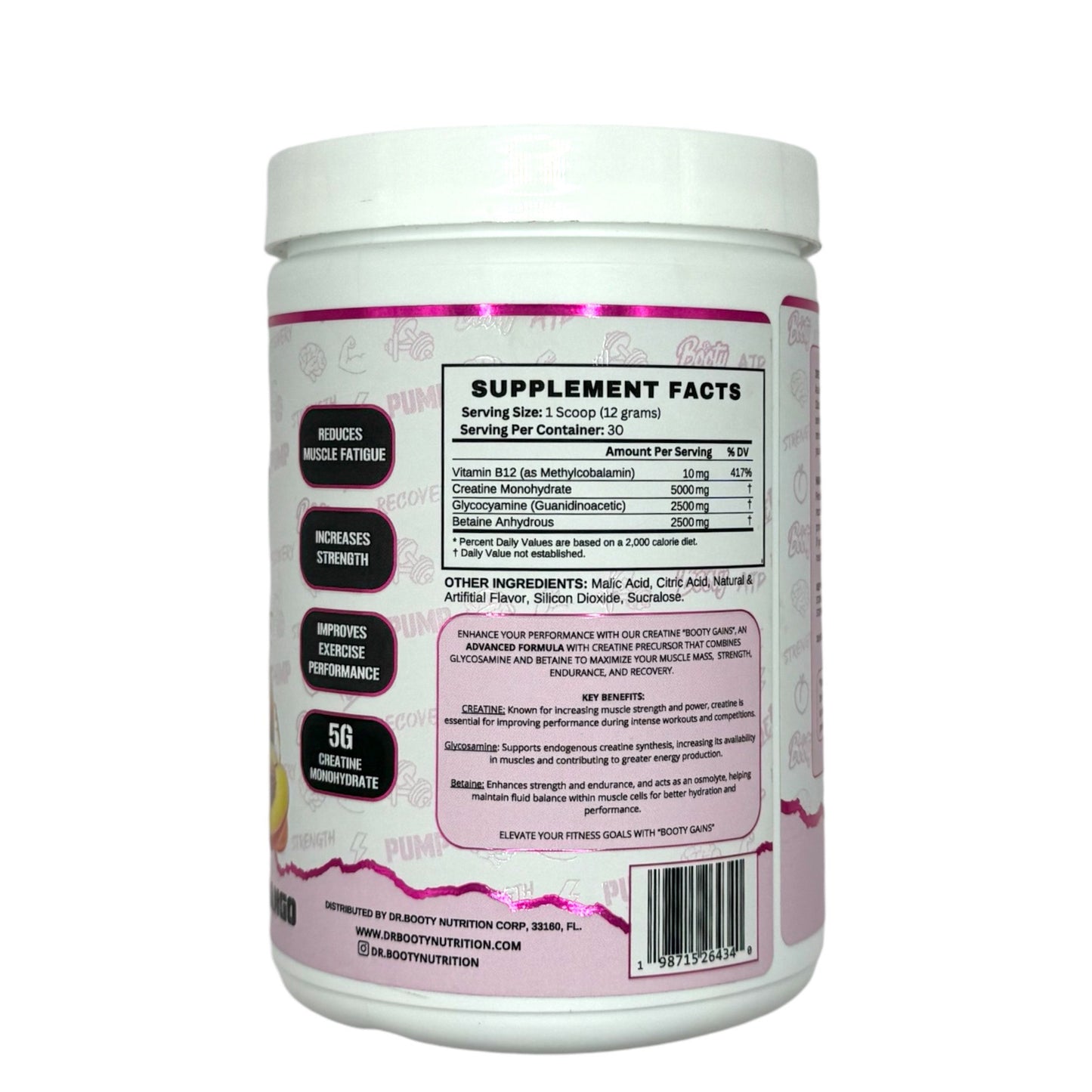 DR. BOOTY NUTRITION - Creatine Monohydrate - Booty Gains - Watermelon