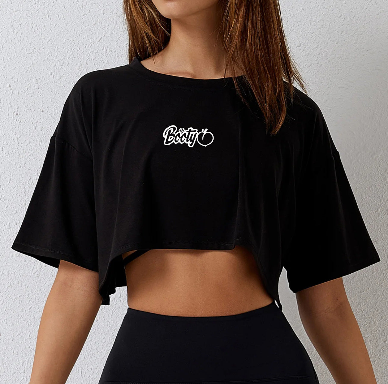 DR BOOTY NUTRITION - BLACK CROP TOP