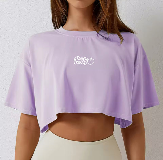 DR BOOTY LILAC CROP TOP